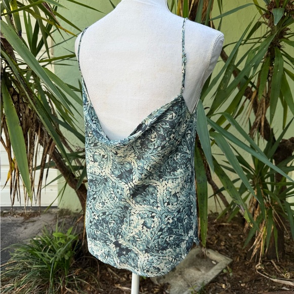 Haute Hippie Tops - Haute Hippie Silk Draped Back Teal Tank
